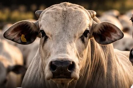 Bovino da raça Nelore no pasto